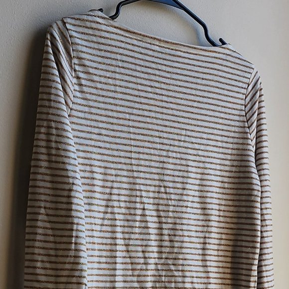 Vineyard Vines Gold/Cream Scoop Neck Striped Jersey Size Medium - Picture 8 of 11